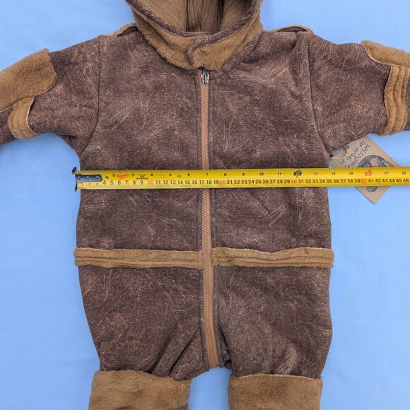 Kids 18 Month Brown Teddy Bear Bunting Zip Up Snowsuit Winter Cozy Faux Fur NWT - Picture 5 of 8
